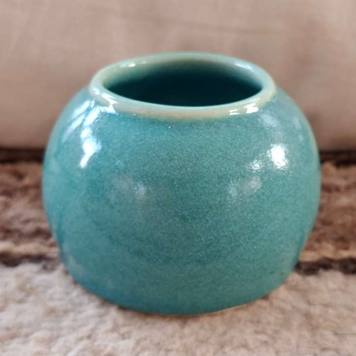 Drostdy ware SA pottery blue green vase - bowl small
