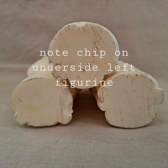 3 Chinese deities - faux ivory composite 7 cms  - fortune prosperity and longevity