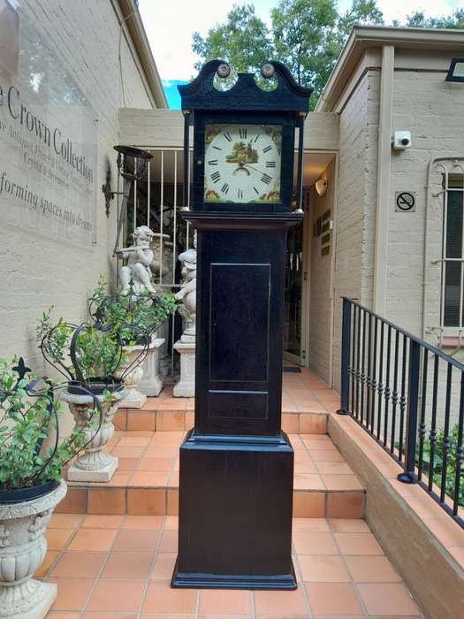 An Antique George III Oak Grandfather / Longcase Clock in an Contemporary Ebonised Finish
