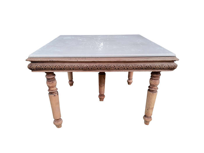 A 19TH Century Flemish Oak  Dining / Entrance / Drinks Table in a Bleached Contemporary Finish wi...