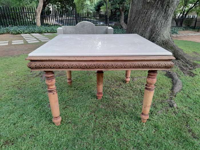 A 19TH Century Flemish Oak  Dining / Entrance / Drinks Table in a Bleached Contemporary Finish wi...