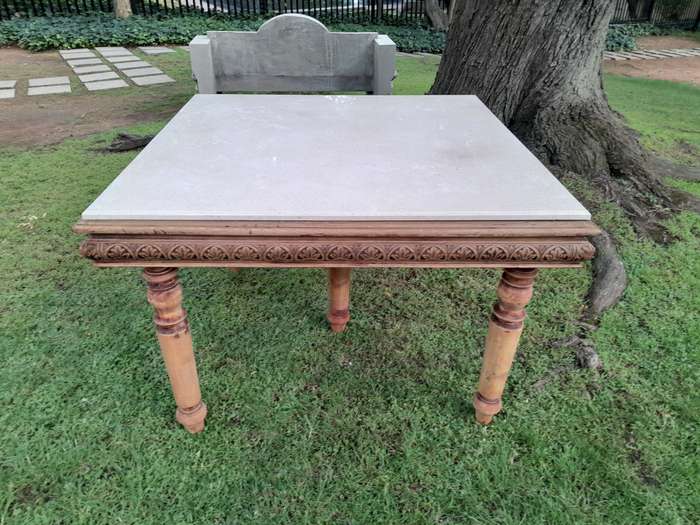 A 19TH Century Flemish Oak  Dining / Entrance / Drinks Table in a Bleached Contemporary Finish wi...