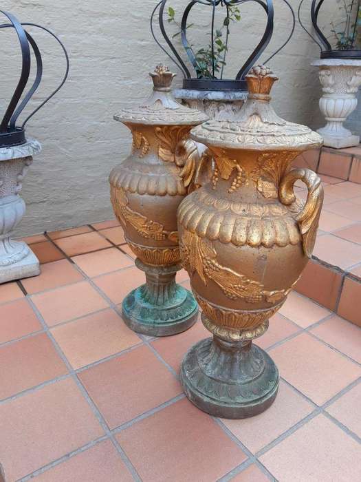 A 20th Century Large Pair Of Urns On Bases