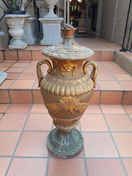 A 20th Century Large Pair Of Urns On Bases