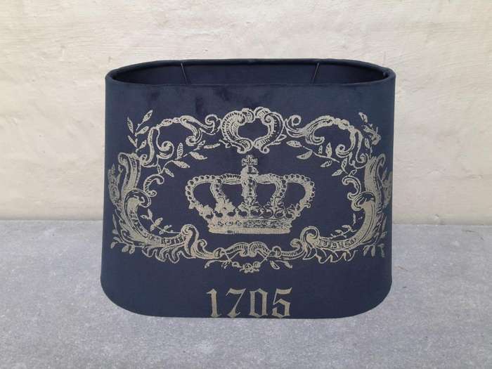 A Black And Gold Crown Hand-Made Lampshade