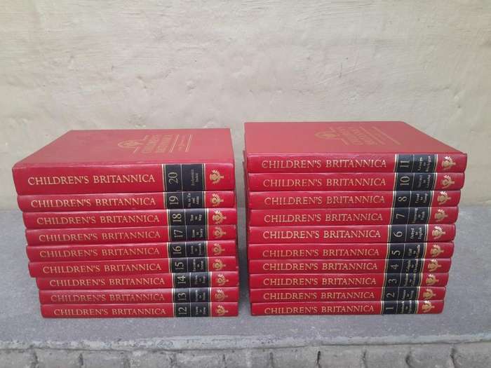 A 20th Century Set of Nineteen (19) Volumes of Childrens Britannica Encyclopaedia Books