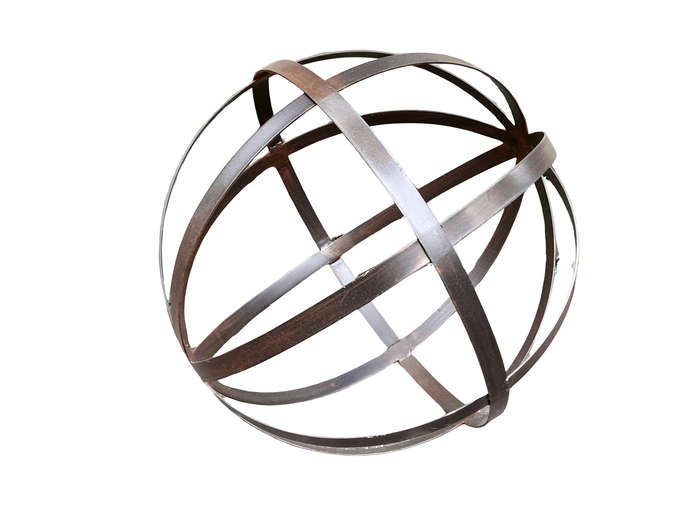 A Decorative Wrought Iron Ball in an Antique Brown  Finish 60cmD Large 