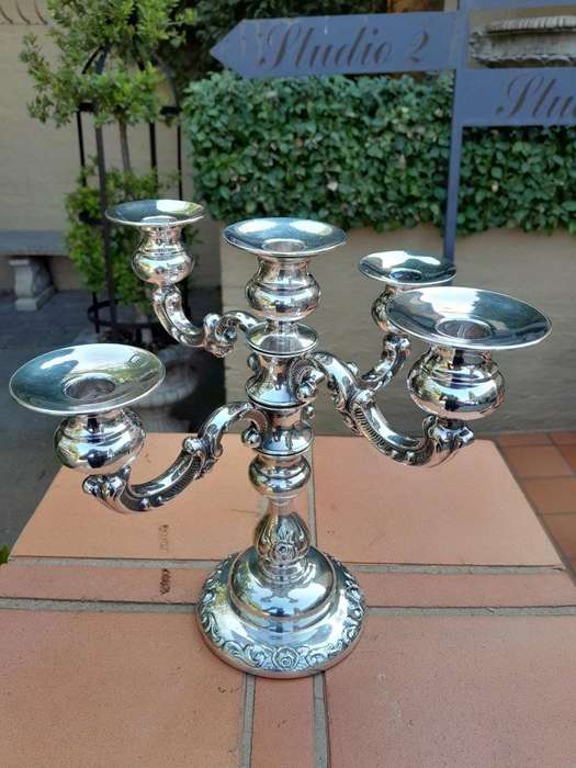 A 20th Century Pair of Silver-Plated Candelabras