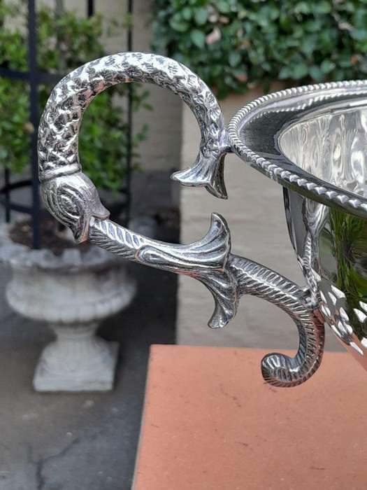 A 20th Century Large Silver-Plate Centre Bowl With Handles