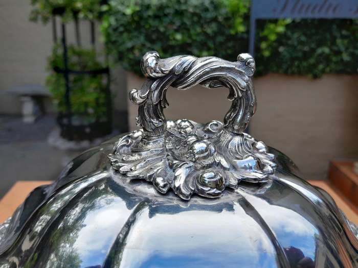A 20th Century Electroplate Tureen With Cover On Feet Dimensions 30cm Including Handles