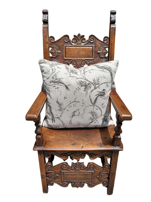 A Cream & Bird Fabric Cushion
