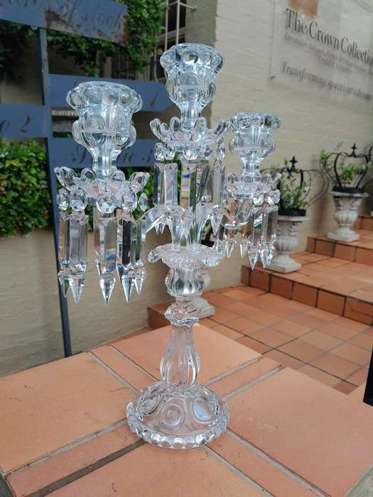 A 20th Century Cut Crystal Candelabra 
