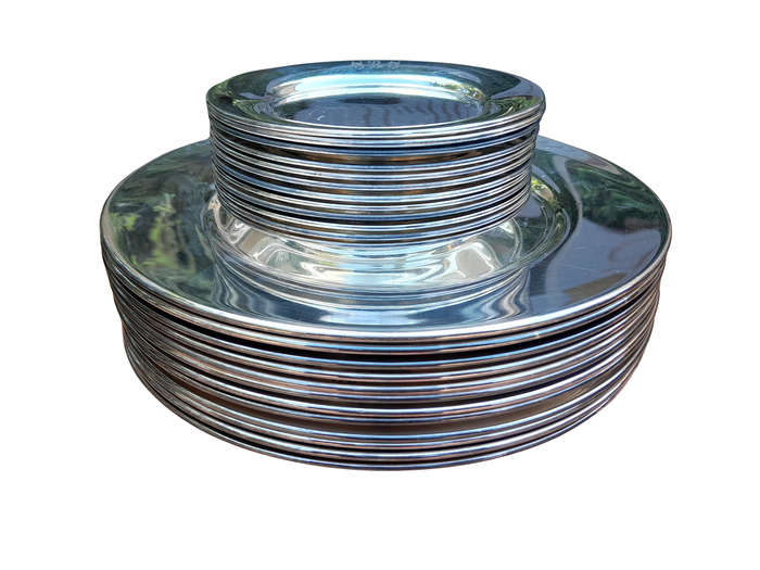 A 20th Century Set of 24 x Silver Plated Hartford-Sterling Underplates with HRH Engraved Consist...