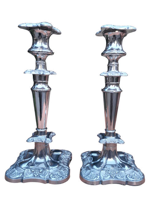 A 20th Century Pair of Silver Plate Candle Holders / Candle Sticks