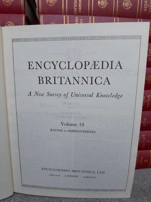 A 20th Century / Circa 1958 Printed In Great Britain Set Of Encyclopedia Britannica Consisting Of...