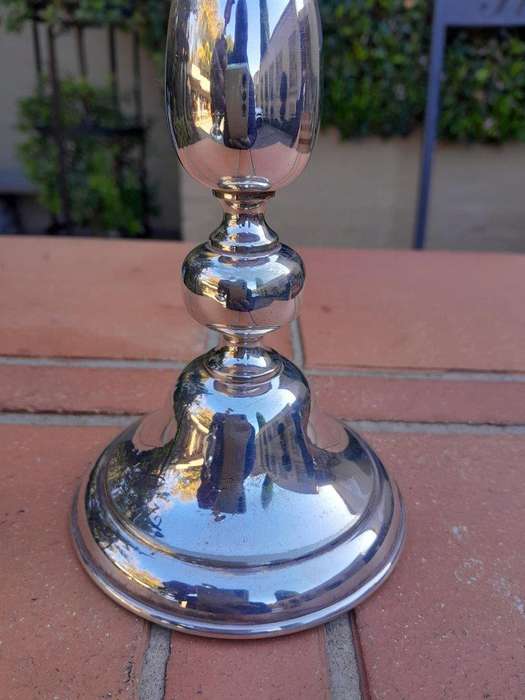 A 20th Century English Pair Of Silver Plate Candle Sticks