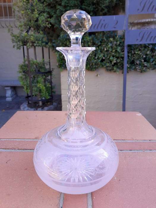 An Antique 19th Century Pair Of Crystal Decanters
