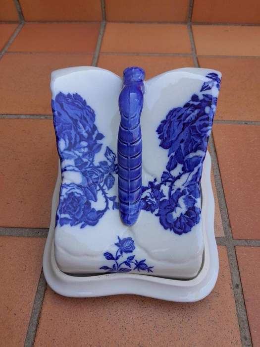 A Set Of Three Blue / White Cheese Dishes