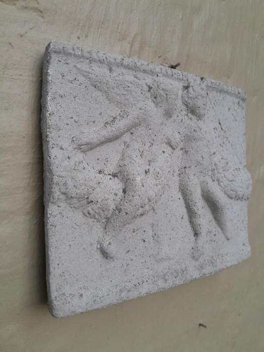 A Concrete Relief Plaque Sculpture With 2 Putti (Cherubs) In A Mythological Scene