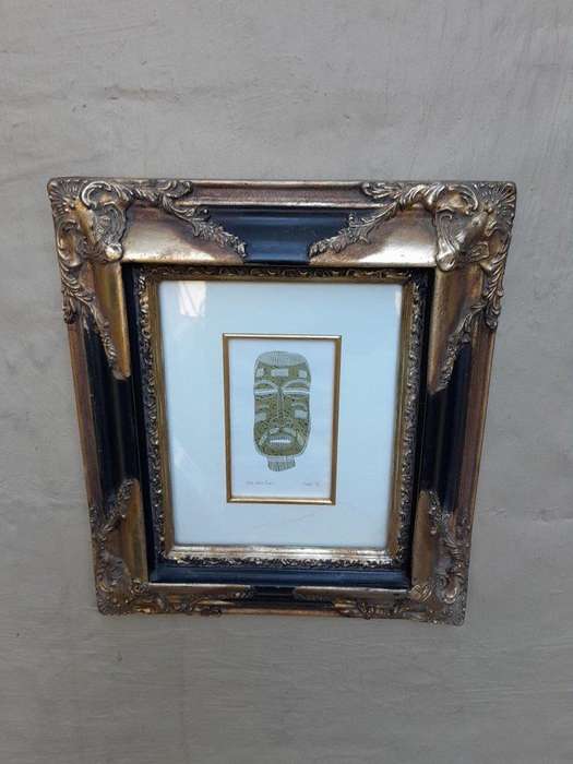 A 20th Century Ornately Framed Mask Signed