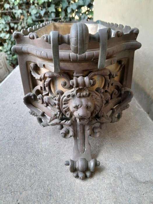 A 20th Century Victorian Style Heavy Wrought Iron Jardiniere /  Planter