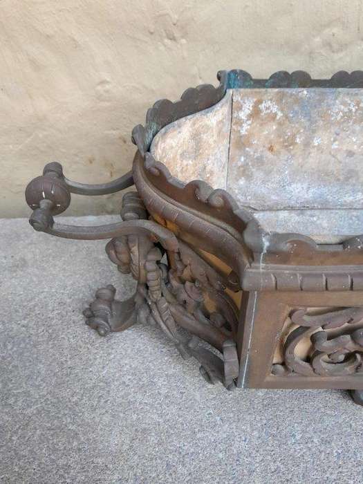 A 20th Century Victorian Style Heavy Wrought Iron Jardiniere /  Planter