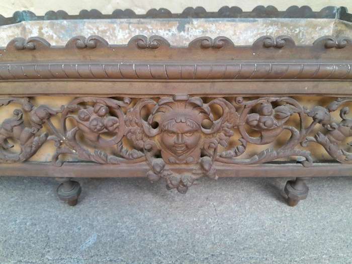 A 20th Century Victorian Style Heavy Wrought Iron Jardiniere /  Planter