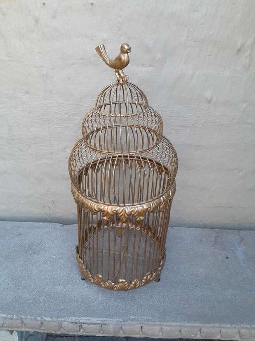 A Decorative And Large Size Birdcage In A Hand Gilded With Gold Leaf Finish
