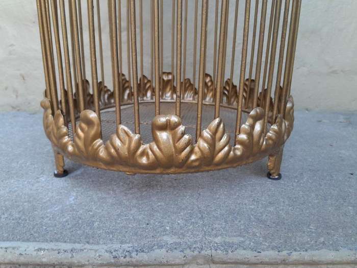 A Decorative And Large Size Birdcage In A Hand Gilded With Gold Leaf Finish