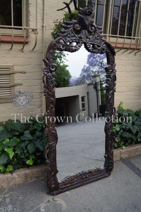 Ornately Carved Wooden Mirror