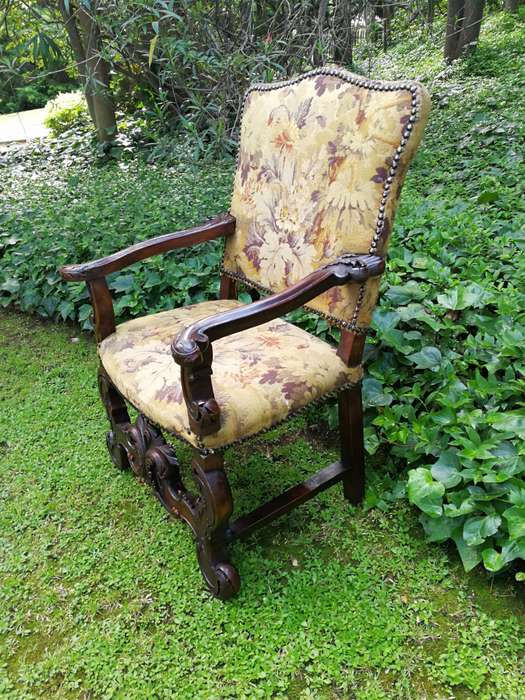 A Jacobean style richly carved oak Chair 19th century-  ND                    ...