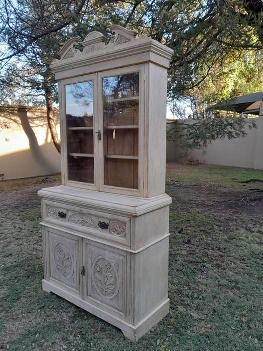 Edwardian Oak Escretoire Bookcase