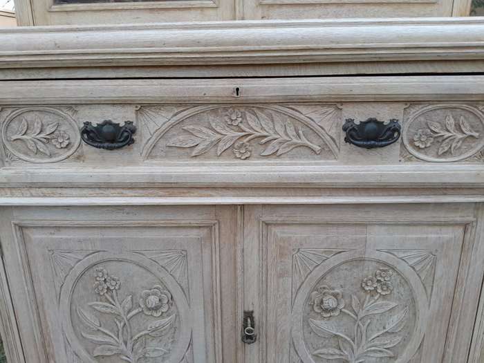 Edwardian Oak Escretoire Bookcase