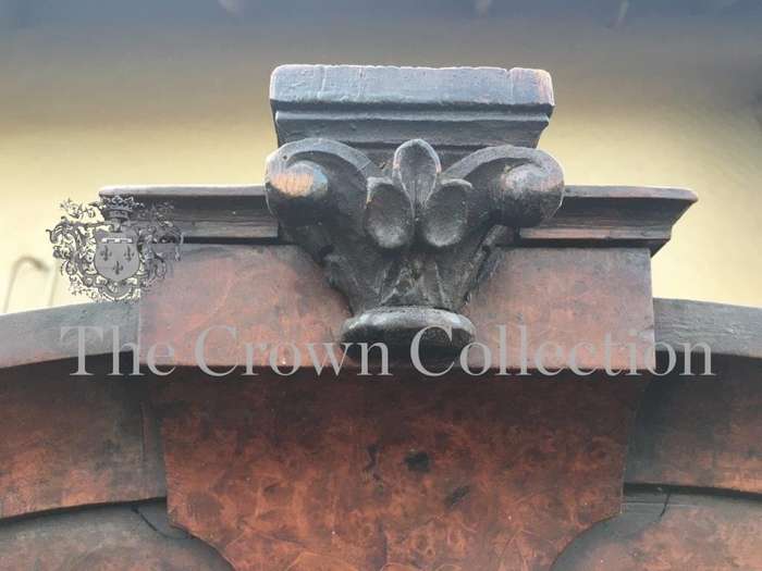 19th Century Burr Walnut Gabled Bombe Armoire in Rococo Taste, Dutch circa 1860