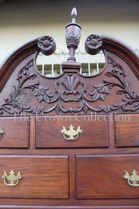 A 19th Century Carved Mahogany High-Boy Chest-on-stand