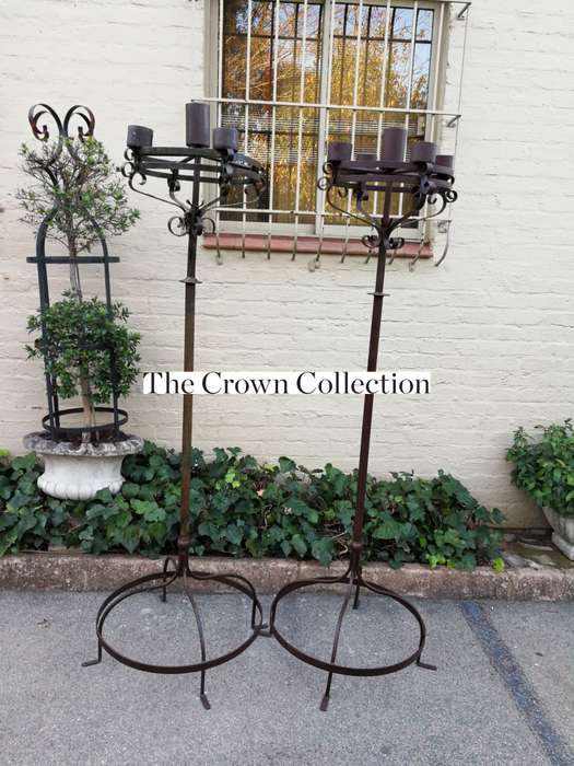Pair Wrought Iron Candelabra