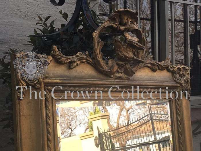 Gilt Framed Rectangular Mirror with Bevelled Plate