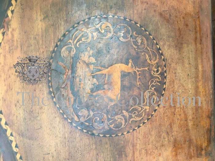 19th Century Swiss Fruitwood & Inlaid Carved Chair