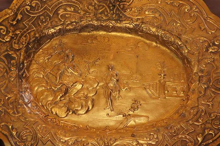 Ornate Antique Brass Tray (Excludes Easel)