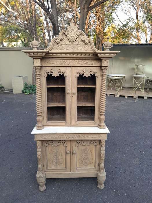 An Antique 19TH Century/Circa 1800 Renaissance Walnut Buffet with Marble Top In a Contemporary  B...