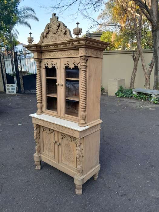 An Antique 19TH Century/Circa 1800 Renaissance Walnut Buffet with Marble Top In a Contemporary  B...