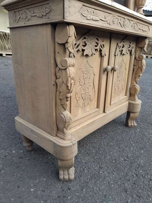 An Antique 19TH Century/Circa 1800 Renaissance Walnut Buffet with Marble Top In a Contemporary  B...