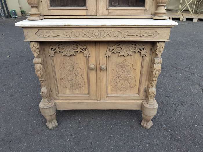 An Antique 19TH Century/Circa 1800 Renaissance Walnut Buffet with Marble Top In a Contemporary  B...