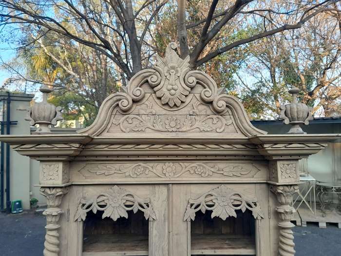 An Antique 19TH Century/Circa 1800 Renaissance Walnut Buffet with Marble Top In a Contemporary  B...