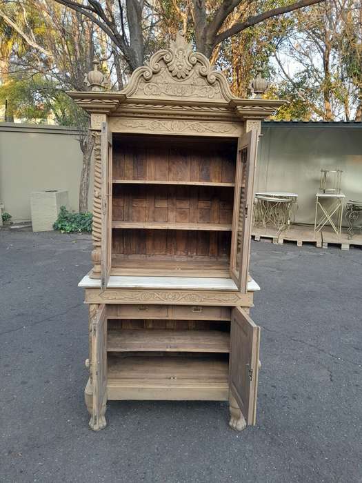 An Antique 19TH Century/Circa 1800 Renaissance Walnut Buffet with Marble Top In a Contemporary  B...