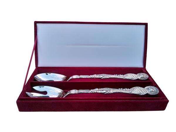 A 20TH Century Set of Godinger Silver Plate Salad Servers In Box