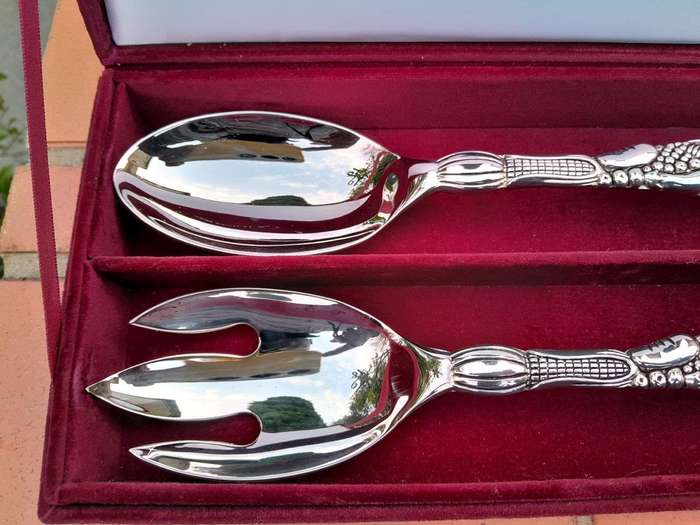 A 20TH Century Set of Godinger Silver Plate Salad Servers In Box