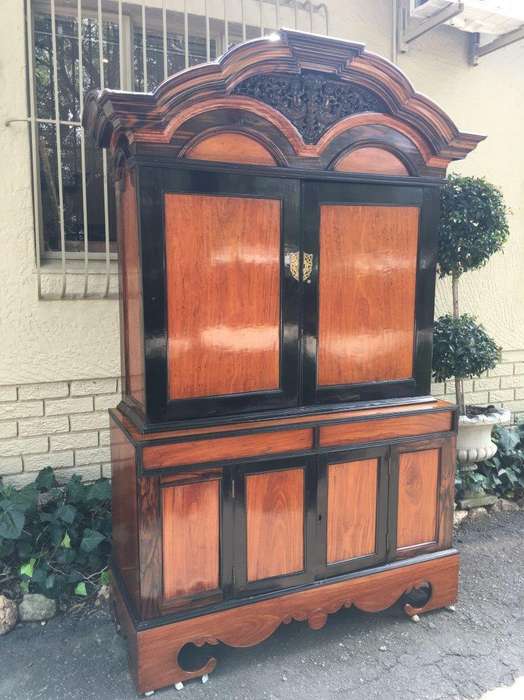 19th Century Colonial Ebonised Coromandel Beefwood Cabinet