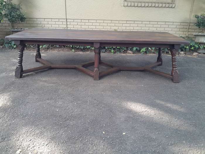 A 20th Century Rare Refectory Solid Jarrah Wood Table of Large Proportions