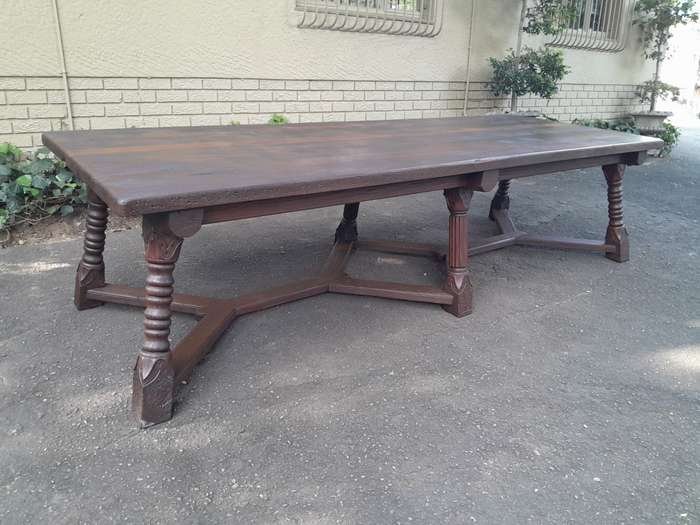A 20th Century Rare Refectory Solid Jarrah Wood Table of Large Proportions